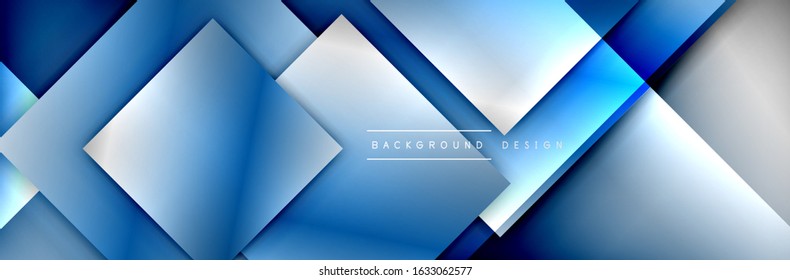 Square shapes composition geometric abstract background. 3D shadow effects and fluid gradients. Modern overlapping forms. Vector Illustration For Wallpaper, Banner, Background, Card, Book