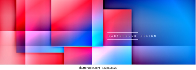 Square shapes composition geometric abstract background. 3D shadow effects and fluid gradients. Modern overlapping forms. Vector Illustration For Wallpaper, Banner, Background, Card, Book