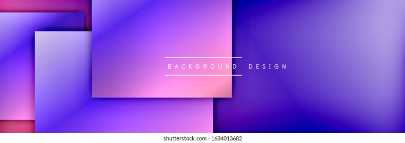 Square shapes composition geometric abstract background. 3D shadow effects and fluid gradients. Modern overlapping forms. Vector Illustration For Wallpaper, Banner, Background, Card, Book