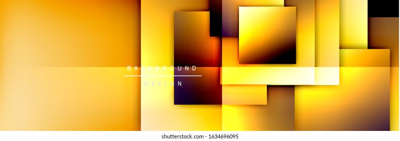 Square shapes composition geometric abstract background. 3D shadow effects and fluid gradients. Modern overlapping forms. Vector Illustration For Wallpaper, Banner, Background, Card, Book