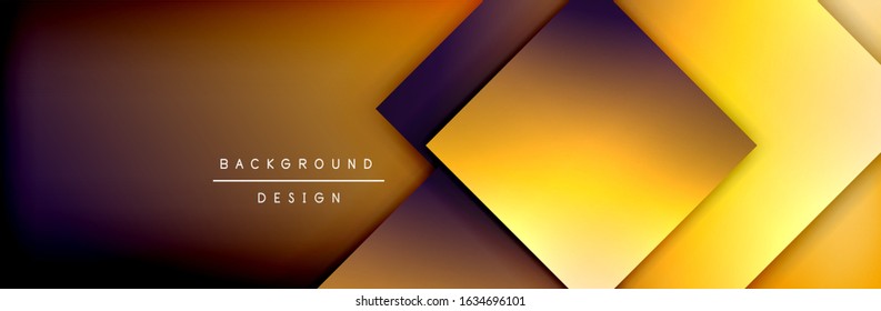 Square shapes composition geometric abstract background. 3D shadow effects and fluid gradients. Modern overlapping forms. Vector Illustration For Wallpaper, Banner, Background, Card, Book