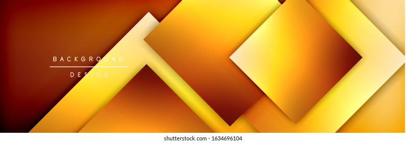 Square shapes composition geometric abstract background. 3D shadow effects and fluid gradients. Modern overlapping forms. Vector Illustration For Wallpaper, Banner, Background, Card, Book