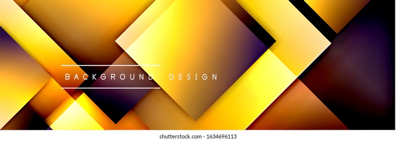 Square shapes composition geometric abstract background. 3D shadow effects and fluid gradients. Modern overlapping forms. Vector Illustration For Wallpaper, Banner, Background, Card, Book