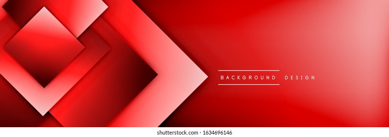 Square shapes composition geometric abstract background. 3D shadow effects and fluid gradients. Modern overlapping forms. Vector Illustration For Wallpaper, Banner, Background, Card, Book