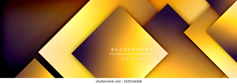 Square shapes composition geometric abstract background. 3D shadow effects and fluid gradients. Modern overlapping forms. Vector Illustration For Wallpaper, Banner, Background, Card, Book