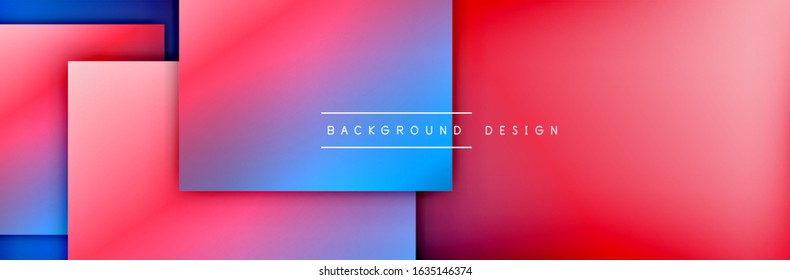 Square shapes composition geometric abstract background. 3D shadow effects and fluid gradients. Modern overlapping forms. Vector Illustration For Wallpaper, Banner, Background, Card, Book