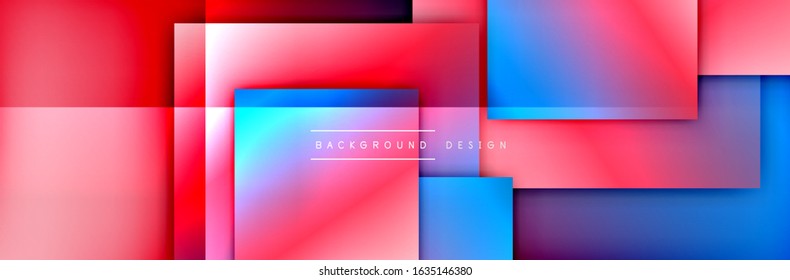 Square shapes composition geometric abstract background. 3D shadow effects and fluid gradients. Modern overlapping forms. Vector Illustration For Wallpaper, Banner, Background, Card, Book