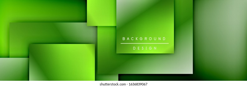 Composición de formas cuadradas fondo abstracto geométrico. efectos de sombra 3D y gradientes de fluido. Formularios superpuestos modernos. Ilustración vectorial para papel de escritorio, pancarta, fondo, tarjeta, libro