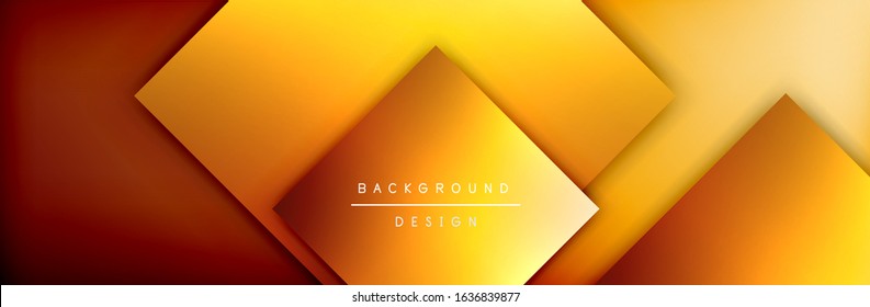 Square shapes composition geometric abstract background. 3D shadow effects and fluid gradients. Modern overlapping forms. Vector Illustration For Wallpaper, Banner, Background, Card, Book