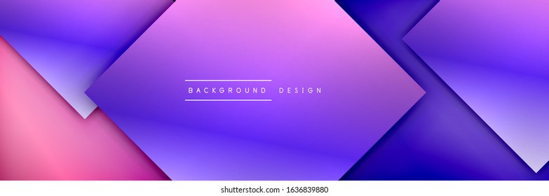 Square shapes composition geometric abstract background. 3D shadow effects and fluid gradients. Modern overlapping forms. Vector Illustration For Wallpaper, Banner, Background, Card, Book