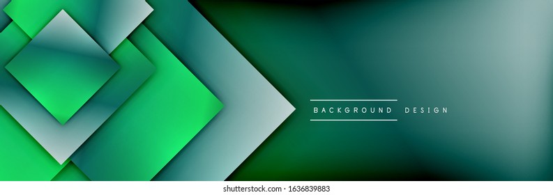 Square shapes composition geometric abstract background. 3D shadow effects and fluid gradients. Modern overlapping forms. Vector Illustration For Wallpaper, Banner, Background, Card, Book