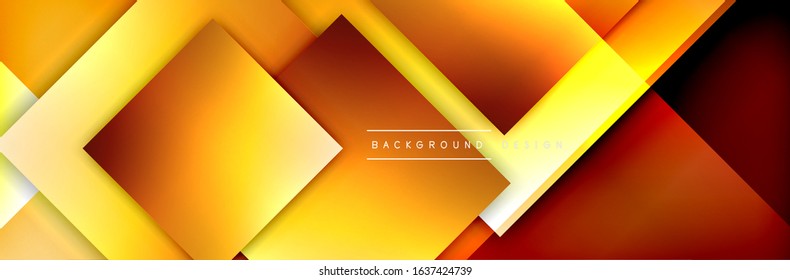 Square shapes composition geometric abstract background. 3D shadow effects and fluid gradients. Modern overlapping forms. Vector Illustration For Wallpaper, Banner, Background, Card, Book