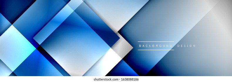 Square shapes composition geometric abstract background. 3D shadow effects and fluid gradients. Modern overlapping forms. Vector Illustration For Wallpaper, Banner, Background, Card, Book