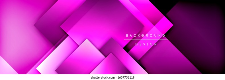 Square shapes composition geometric abstract background. 3D shadow effects and fluid gradients. Modern overlapping forms. Vector Illustration For Wallpaper, Banner, Background, Card, Book
