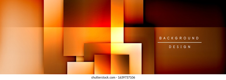 Square shapes composition geometric abstract background. 3D shadow effects and fluid gradients. Modern overlapping forms. Vector Illustration For Wallpaper, Banner, Background, Card, Book