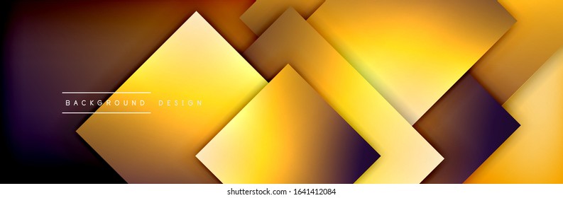 Square shapes composition geometric abstract background. 3D shadow effects and fluid gradients. Modern overlapping forms. Vector Illustration For Wallpaper, Banner, Background, Card, Book