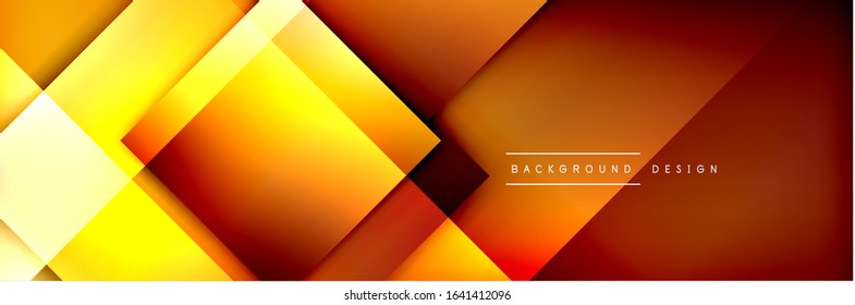 Square shapes composition geometric abstract background. 3D shadow effects and fluid gradients. Modern overlapping forms. Vector Illustration For Wallpaper, Banner, Background, Card, Book