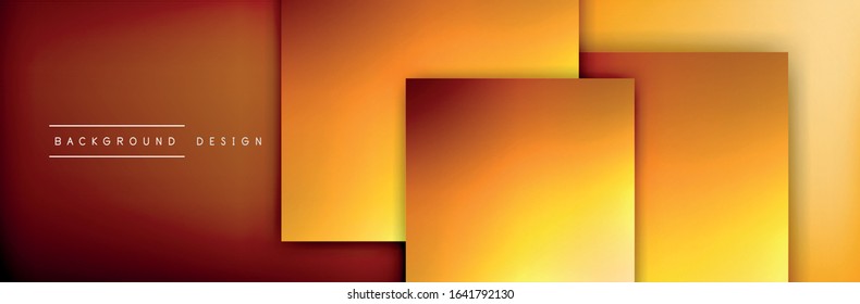 Square shapes composition geometric abstract background. 3D shadow effects and fluid gradients. Modern overlapping forms. Vector Illustration For Wallpaper, Banner, Background, Card, Book
