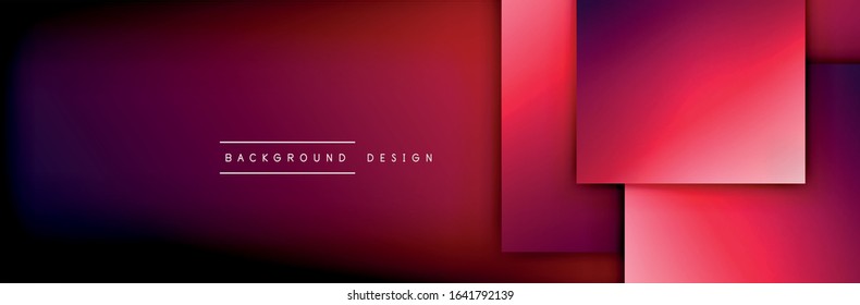 Composición de formas cuadradas fondo abstracto geométrico. efectos de sombra 3D y gradientes de fluido. Formularios superpuestos modernos. Ilustración vectorial para papel de escritorio, pancarta, fondo, tarjeta, libro