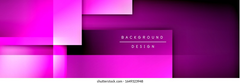 Square shapes composition geometric abstract background. 3D shadow effects and fluid gradients. Modern overlapping forms. Vector Illustration For Wallpaper, Banner, Background, Card, Book