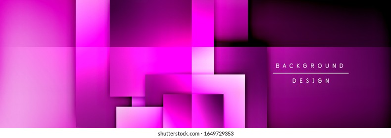 Square shapes composition geometric abstract background. 3D shadow effects and fluid gradients. Modern overlapping forms. Vector Illustration For Wallpaper, Banner, Background, Card, Book