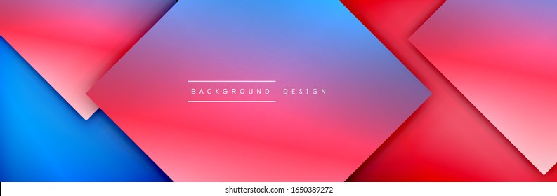 Las formas cuadradas componen el fondo abstracto geométrico. Efectos de sombra 3D y gradientes de fluido. Formularios solapados modernos. Ilustración vectorial para papel tapiz, pancarta, fondo, tarjeta, libro