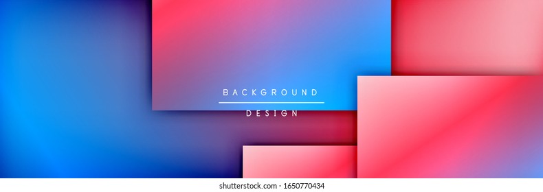 Square shapes composition geometric abstract background. 3D shadow effects and fluid gradients. Modern overlapping forms. Vector Illustration For Wallpaper, Banner, Background, Card, Book