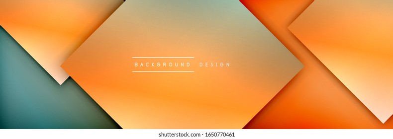 Square shapes composition geometric abstract background. 3D shadow effects and fluid gradients. Modern overlapping forms. Vector Illustration For Wallpaper, Banner, Background, Card, Book