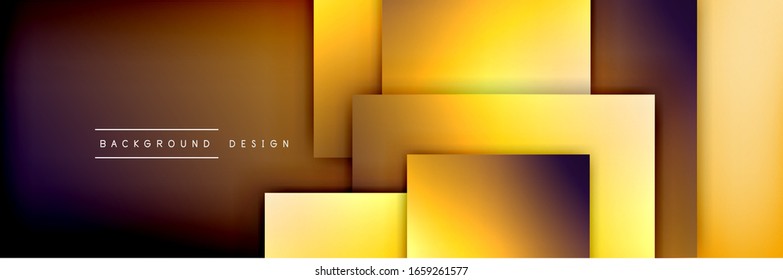 Square shapes composition geometric abstract background. 3D shadow effects and fluid gradients. Modern overlapping forms. Vector Illustration For Wallpaper, Banner, Background, Card, Book