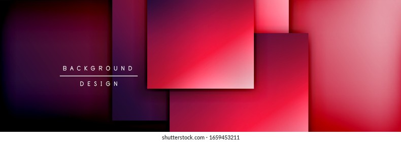 Square shapes composition geometric abstract background. 3D shadow effects and fluid gradients. Modern overlapping forms. Vector Illustration For Wallpaper, Banner, Background, Card, Book
