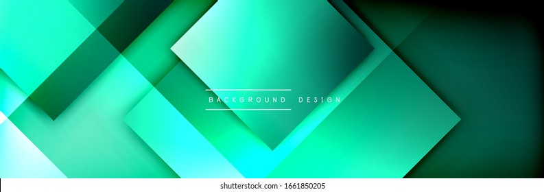 Square shapes composition geometric abstract background. 3D shadow effects and fluid gradients. Modern overlapping forms. Vector Illustration For Wallpaper, Banner, Background, Card, Book