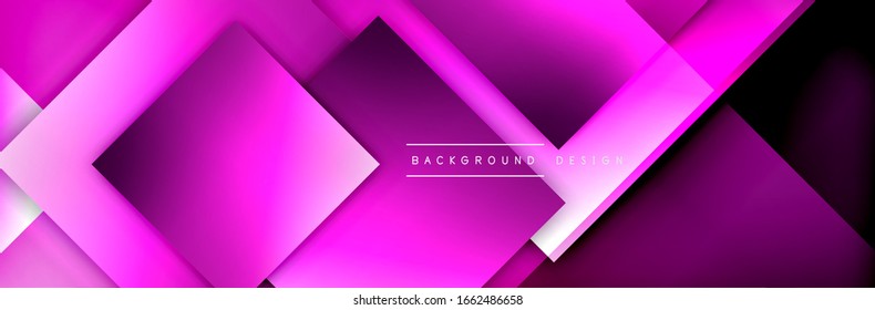 Fundo abstrato geométrico de composição de formas quadradas. efeitos de sombra 3D e gradientes de fluido. Formas modernas sobrepostas. Ilustração De Vetor Para Papel De Parede, Banner, Plano De Fundo, Cartão, Livro