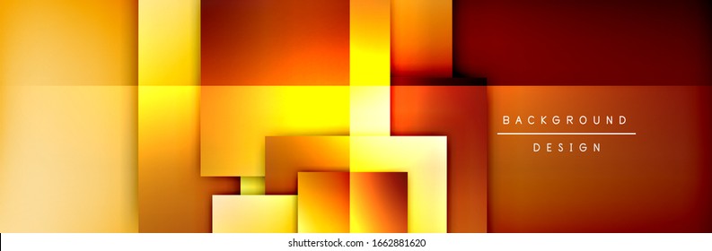 Fundo abstrato geométrico de composição de formas quadradas. efeitos de sombra 3D e gradientes de fluido. Formas modernas sobrepostas. Ilustração De Vetor Para Papel De Parede, Banner, Plano De Fundo, Cartão, Livro