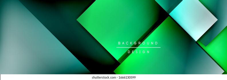 Square shapes composition geometric abstract background. 3D shadow effects and fluid gradients. Modern overlapping forms. Vector Illustration For Wallpaper, Banner, Background, Card, Book