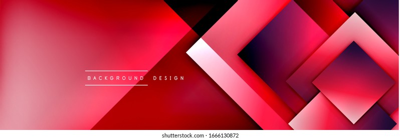 Square shapes composition geometric abstract background. 3D shadow effects and fluid gradients. Modern overlapping forms. Vector Illustration For Wallpaper, Banner, Background, Card, Book
