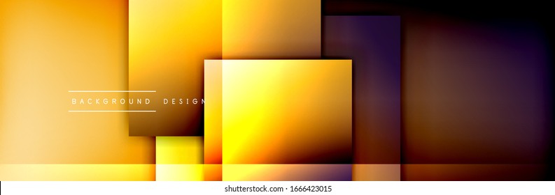 Square shapes composition geometric abstract background. 3D shadow effects and fluid gradients. Modern overlapping forms. Vector Illustration For Wallpaper, Banner, Background, Card, Book