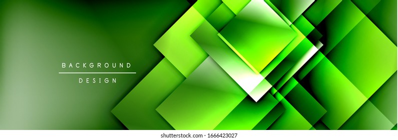 Square shapes composition geometric abstract background. 3D shadow effects and fluid gradients. Modern overlapping forms. Vector Illustration For Wallpaper, Banner, Background, Card, Book