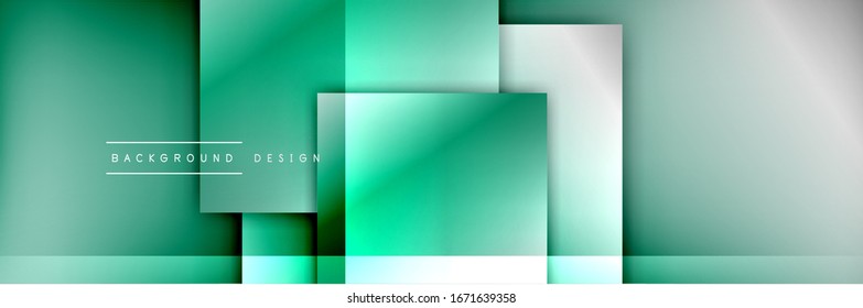 Square shapes composition geometric abstract background. 3D shadow effects and fluid gradients. Modern overlapping forms. Vector Illustration For Wallpaper, Banner, Background, Card, Book