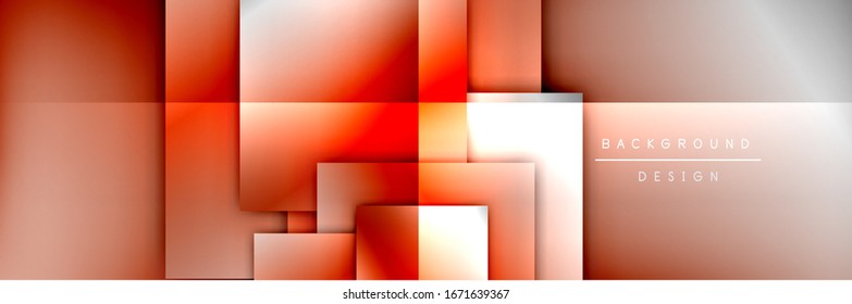 Square shapes composition geometric abstract background. 3D shadow effects and fluid gradients. Modern overlapping forms. Vector Illustration For Wallpaper, Banner, Background, Card, Book