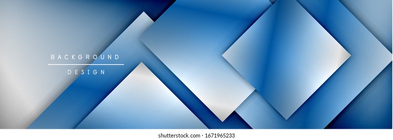 Square shapes composition geometric abstract background. 3D shadow effects and fluid gradients. Modern overlapping forms. Vector Illustration For Wallpaper, Banner, Background, Card, Book