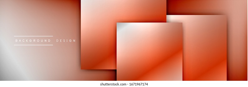 Square shapes composition geometric abstract background. 3D shadow effects and fluid gradients. Modern overlapping forms. Vector Illustration For Wallpaper, Banner, Background, Card, Book