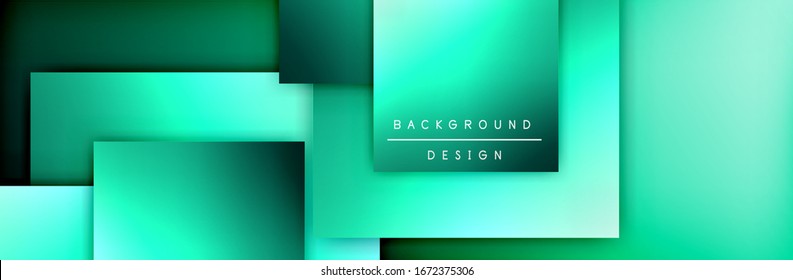 Square shapes composition geometric abstract background. 3D shadow effects and fluid gradients. Modern overlapping forms. Vector Illustration For Wallpaper, Banner, Background, Card, Book