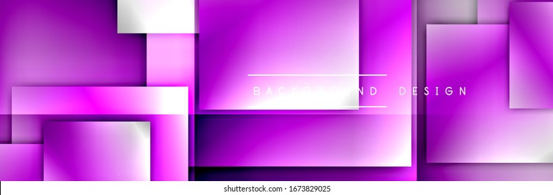Square shapes composition geometric abstract background. 3D shadow effects and fluid gradients. Modern overlapping forms. Vector Illustration For Wallpaper, Banner, Background, Card, Book