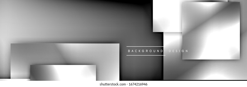 Square shapes composition geometric abstract background. 3D shadow effects and fluid gradients. Modern overlapping forms. Vector Illustration For Wallpaper, Banner, Background, Card, Book