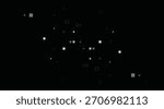 Square Shapes Gray and White Floating Geometric Pixels for Wallpaper use conveys a modern digital aesthetic against the solid dark background ideal for tech backgrounds