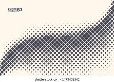 Square Shapes Vector Abstract Geometric Technology Oscillation Wave Isolated on Light Background. Halftone Rhombus Retro Simple Pattern. Minimal 80s Style Dynamic Tech Wallpaper