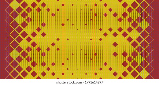 Quadrate Formen. Abstrakte geometrische Vektortechnik. Halftone Rhombus Retro. Einfaches mehrfarbiges Muster, Hintergrund.