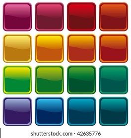 Square shining buttons of different colours
