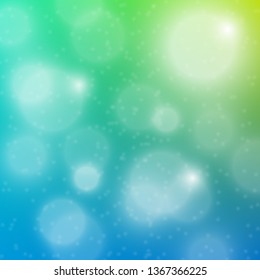 Square shiny blurred background with bokeh. Vector illustration in realistic style with modern gradient.