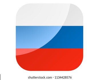 Square Shiny Flag of Russia